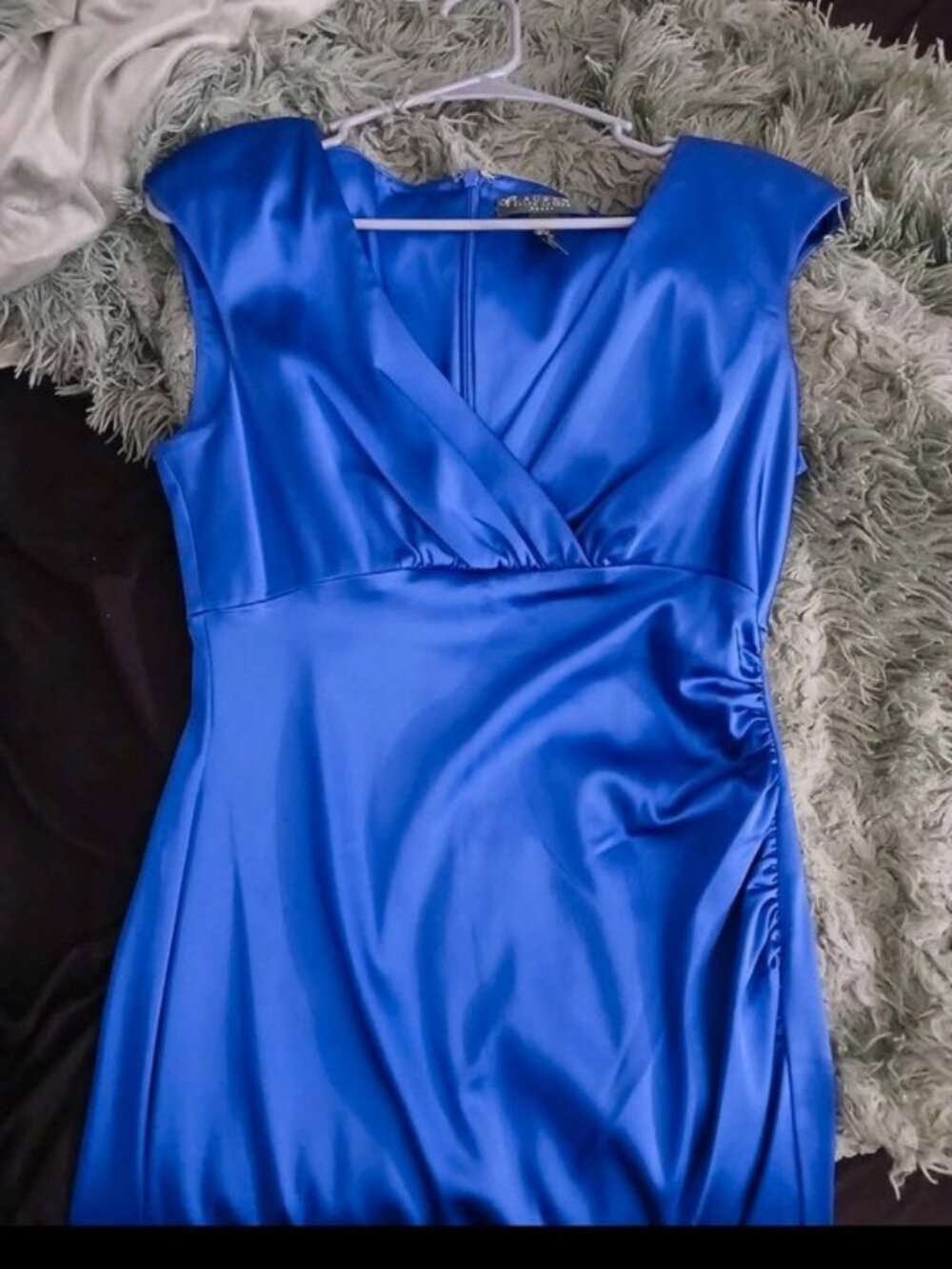 Lauren Ralph Lauren Satin Cocktail Dress Royal Blue Women's
